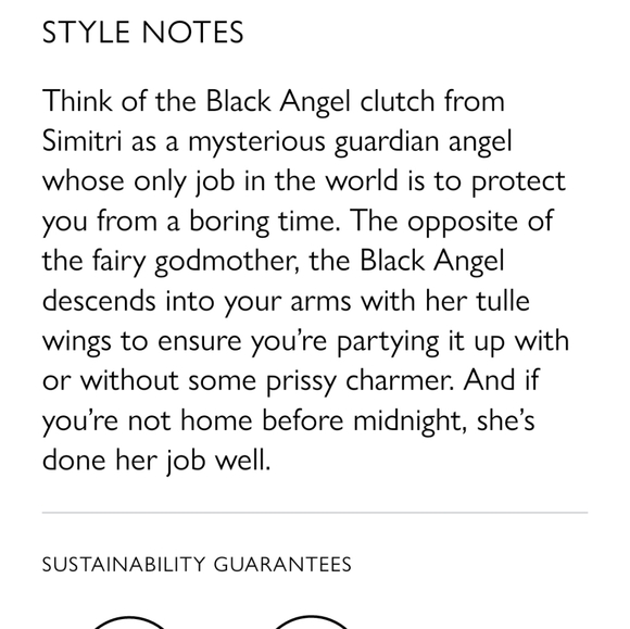 Simitri Black Angel Clutch Crossbody Evening Bag Tulle Bow - Picture 3 of 13